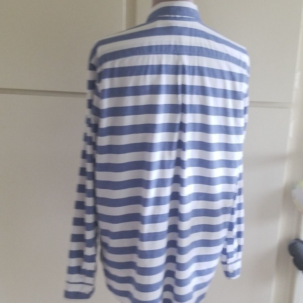 Gap XXL Standard Fit,  Blue/Wht. Striped Shirt - Picture 4 of 5